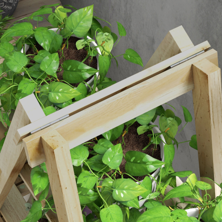  Suport Vertical pentru Plante cu 3 Nivele din Lemn de Brad, 100x36x112 cm, Culoare Lemn Natural [8]