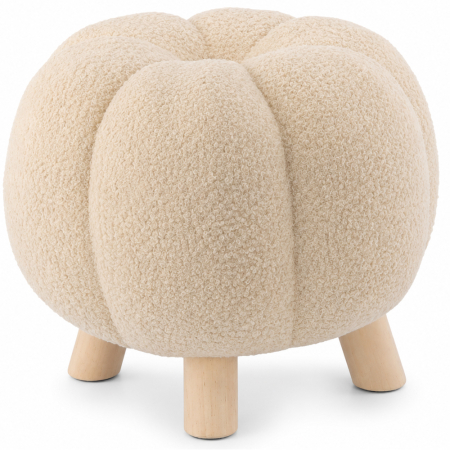 Living & hol - Taburet decorativ pentru living si dormitor, material plusat, 32x30 cm, bej