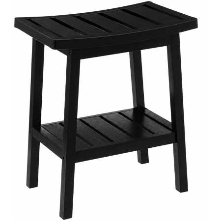 Living & hol - Taburet depozitare 5Five Bambou Natural, bambus, 40x25x46 cm, negru