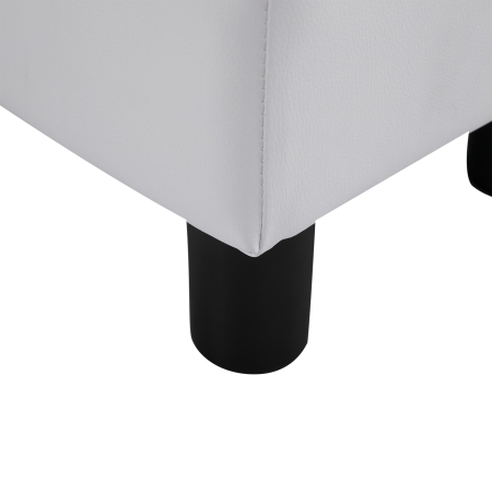 Taburet dreptunghiular  captusit si imbracat in piele artificiala alba [7]