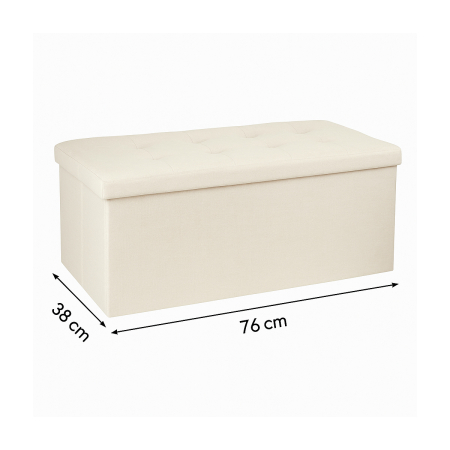 Taburet dublu pliabil Atmosphera Lysandre, MDF si poliester, 76x38x38 cm, bej [4]