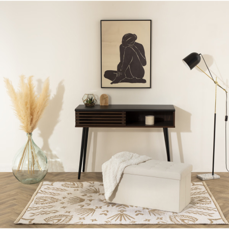 Taburet dublu pliabil Atmosphera Lysandre, MDF si poliester, 76x38x38 cm, bej [1]