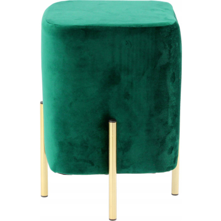 Mobila living - Taburet patrat, tapitat cu stofa, picioare otel, sarcina 100kg, 28x42cm, verde