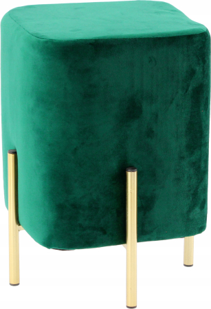Taburet patrat, tapitat cu stofa, picioare otel, sarcina 100kg, 28x42cm, verde [2]