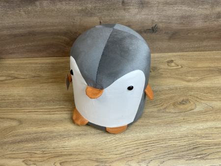 Taburet pentru copii, 28x25cm, maxim 50kg, model pinguin gri [4]