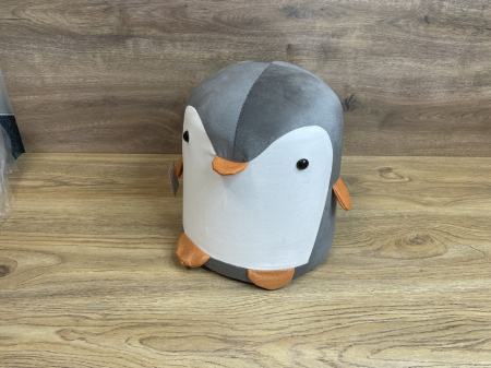 Taburet pentru copii, 28x25cm, maxim 50kg, model pinguin gri [3]