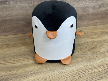 Taburet pentru copii, 28x25cm, maxim 50kg, model pinguin negru [4]