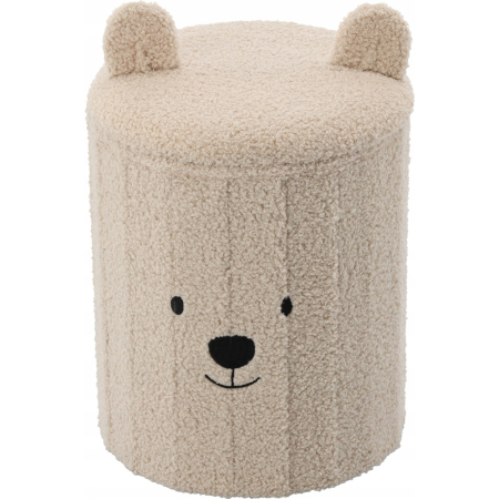 Mobila copii - Taburet pentru copii, pliabil cu spatiu depozitare, 80kg, 28×34 cm, bej