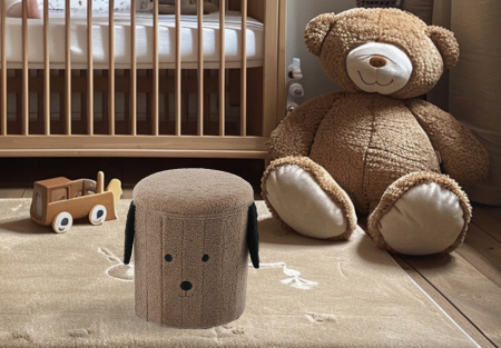 Taburet pentru copii, pliabil cu spatiu depozitare, 80kg, 28×34 cm, maro [2]