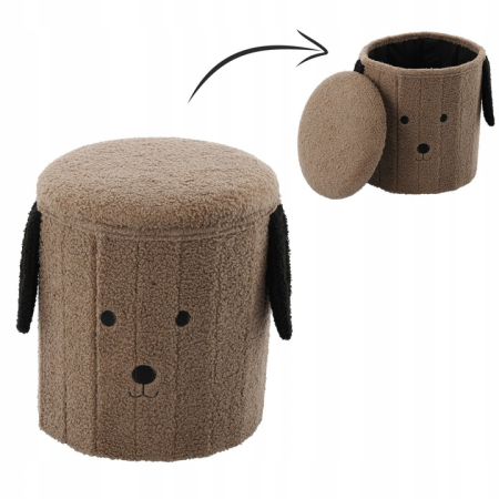 Taburet pentru copii, pliabil cu spatiu depozitare, 80kg, 28×34 cm, maro [5]