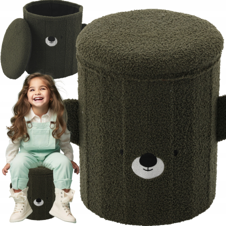 Taburet pentru copii, pliabil cu spatiu depozitare, 80kg, 28×34 cm, verde [6]