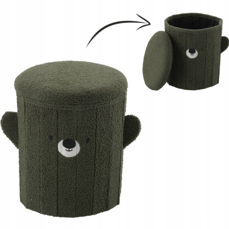 Taburet pentru copii, pliabil cu spatiu depozitare, 80kg, 28×34 cm, verde [4]