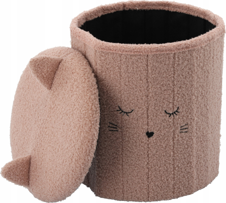 Taburet pentru copii, pliabil cu spatiu depozitare, 80kg, 28x34 cm, roz [3]