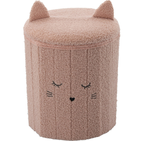 Mobila copii - Taburet pentru copii, pliabil cu spatiu depozitare, 80kg, 28x34 cm, roz