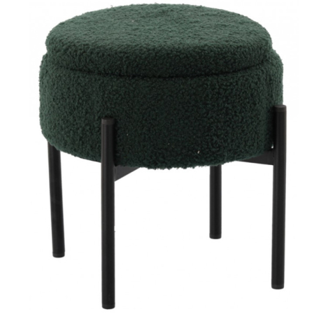 Taburet pentru copii, rotund, spatiu depozitare, 31x28cm, maxim 50kg, verde [0]