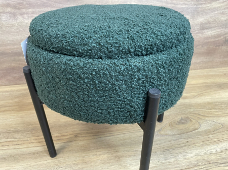 Taburet pentru copii, rotund, spatiu depozitare, 31x28cm, maxim 50kg, verde [2]