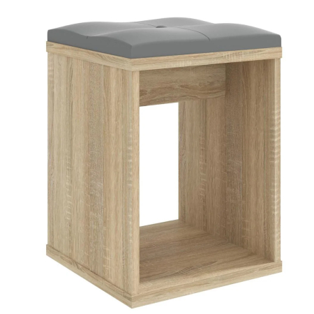 Mobila living - Taburet pentru masuta de toaleta cu sezut confortabil, 30x30x42 cm, stejar