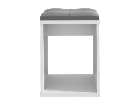 Taburet pentru toaleta cu sezut confortabil, 30x30x42 cm, alb [1]