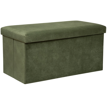 Living & hol - Taburet pliabil Atmosphera Lilou cu spatiu depozitare 80L, 76x38x38 cm, verde khaki