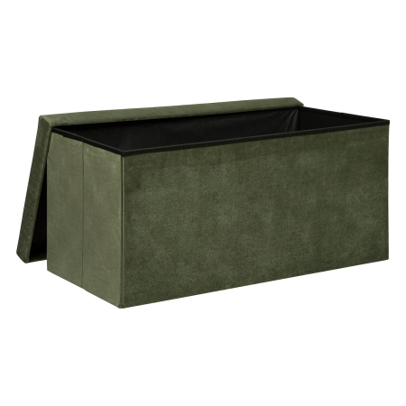 Taburet pliabil Atmosphera Lilou cu spatiu depozitare 80L, 76x38x38 cm, verde khaki [1]