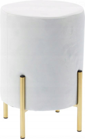 Taburet rotund, tapitat cu stofa, picioare otel, sarcina 100kg, 28x42cm, gri [1]