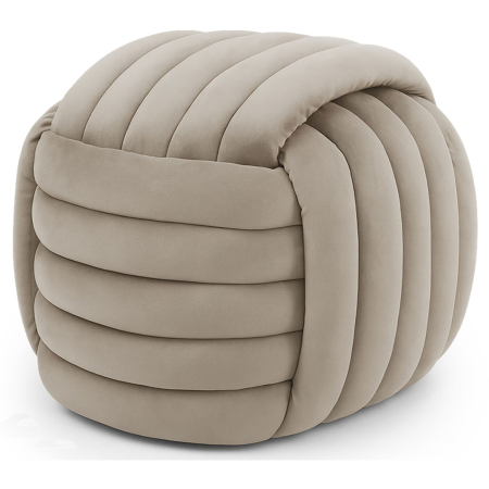 Living & hol - Taburet tapitat Nilo, velur, 53x50x43 cm, bej