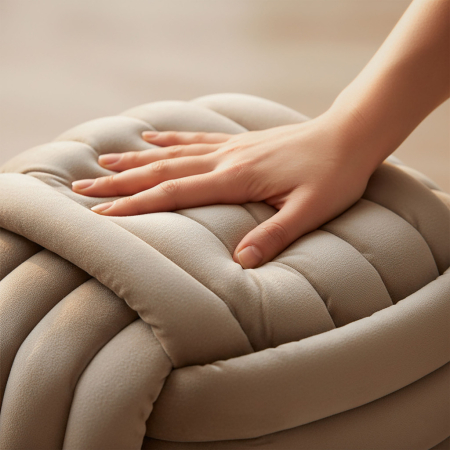 Taburet tapitat Nilo, velur, 53x50x43 cm, bej [2]