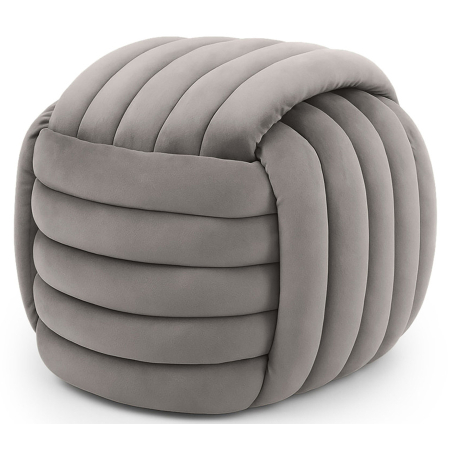 Living & hol - Taburet tapitat Nilo, velur, 53x50x43 cm, gri deschis