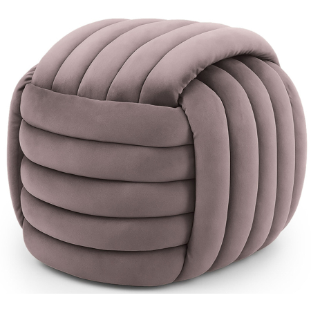 Living & hol - Taburet tapitat Nilo, velur, 53x50x43 cm, roz pudrat