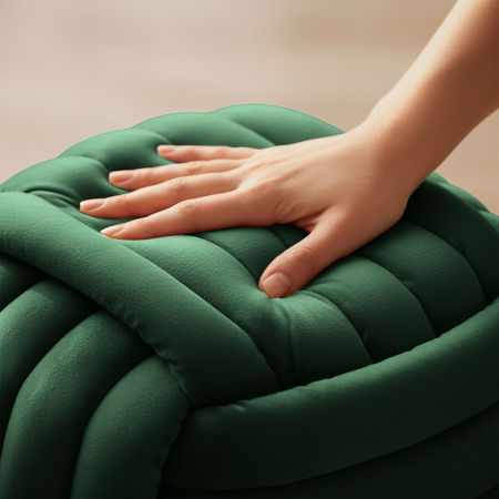 Taburet tapitat Nilo, velur, 53x50x43 cm, verde smarald [2]