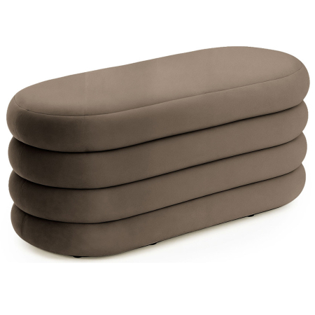 Living & hol - Taburet tapitat Puffo cu spatiu de depozitare, velur, 100x42x42 cm, maro