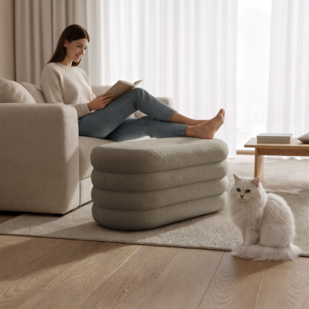 Taburet tapitat Puffo cu spatiu de depozitare, velur, 100x42x42 cm, maro mocha [4]