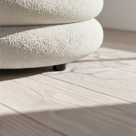 Taburet tapitat Snuggo cu spatiu de depozitare, velur, diametru 42 cm, inaltime 45 cm, alb [8]