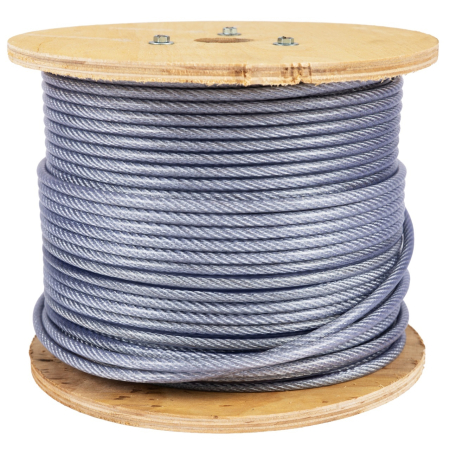 Accesorii constructii - Tambur cablu otel zincat Micul Fermier, plastifiat, diametru 4-5.5mm, lungime 100m