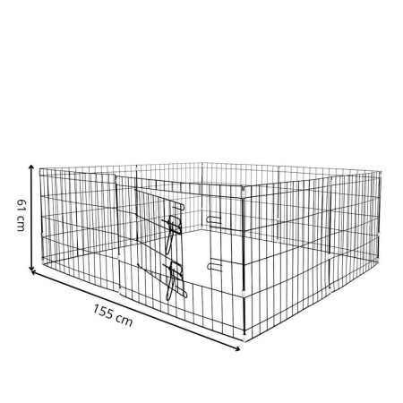 Tarc animale companie fier configurabil usa acces 3xl, 155x155x61 cm, pliabil, negru [14]