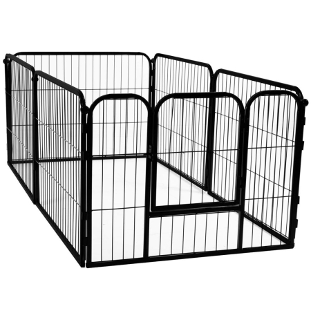 Pet Shop - Tarc pentru animale de companie, din fier, forma configurabila, cu usa de acces, 3XL, 165x80x60cm, negru