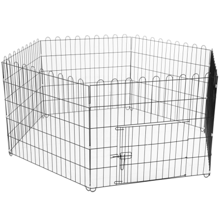 Tarc pentru animale de companie, din fier, forma configurabila, cu usa de acces, 3XL, 165x85x73cm, negru [12]