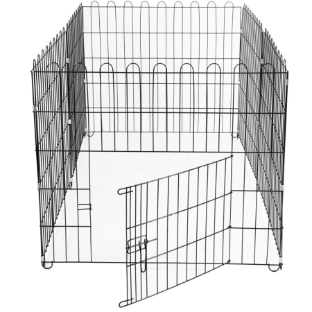 Tarc pentru animale de companie, din fier, forma configurabila, cu usa de acces, 3XL, 165x85x73cm, negru [4]