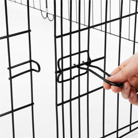 Tarc pentru animale de companie, din fier, forma configurabila, cu usa de acces, 3XL, 165x85x73cm, negru [8]