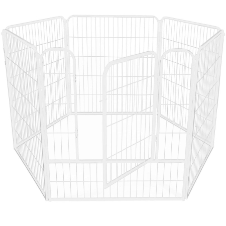 Tarc animale companie fier configurabil usa acces 4xl, 184x100x93 cm, pliabil, alb [5]