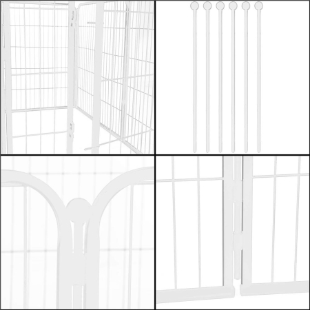 Tarc pentru animale de companie, din fier, forma configurabila, cu usa de acces, 4XL, 184x100x93cm, alb [9]