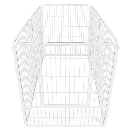 Tarc pentru animale de companie, din fier, forma configurabila, cu usa de acces, 4XL, 184x100x93cm, alb [7]