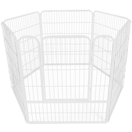 Tarc animale companie fier configurabil usa acces 4xl, 184x100x93 cm, pliabil, alb [21]