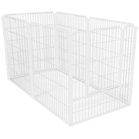 Custi, cotete si tarcuri - Tarc animale companie fier configurabil usa acces 4xl, 184x100x93 cm, pliabil, alb