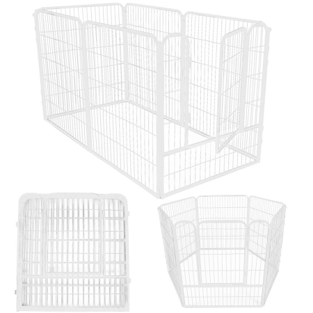 Tarc animale companie fier configurabil usa acces 4xl, 184x100x93 cm, pliabil, alb [2]