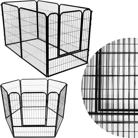 Tarc animale companie fier configurabil usa acces 4xl, 184x100x93 cm, pliabil, negru [4]