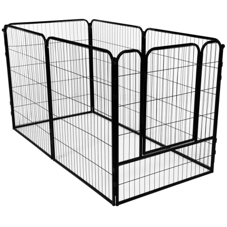 Living & hol - Tarc animale companie fier configurabil usa acces 4xl, 184x100x93 cm, pliabil, negru