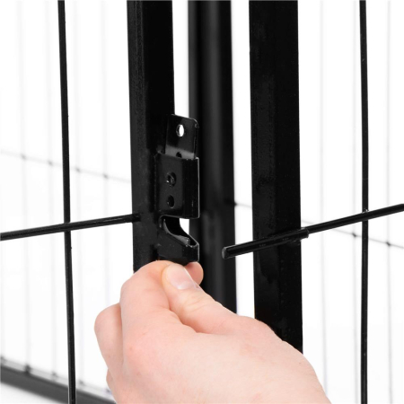 Tarc pentru animale de companie, din fier, forma configurabila, cu usa de acces, 5XL, 160x160x60cm, negru [11]