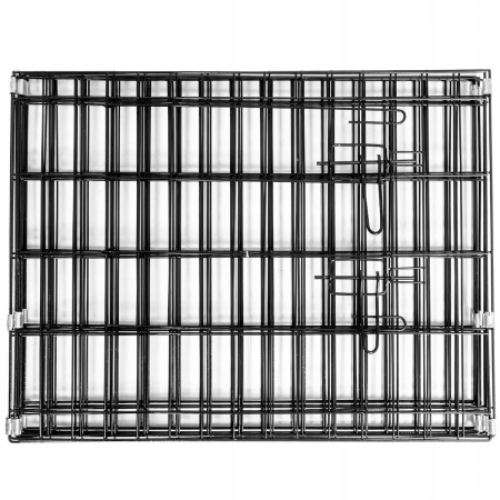 Tarc animale companie din fier, forma configurabila octogon sau patrat, 8 panouri cu usa, pliabil, 120x120x47 cm, negru [7]