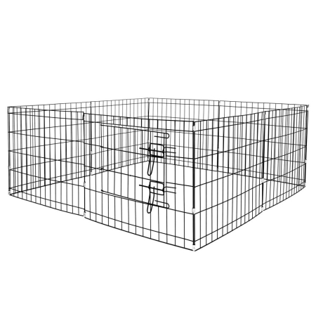 Custi, cotete si tarcuri - Tarc animale companie fier configurabil usa acces xxl, 120x120x60 cm, pliabil, negru